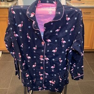 P. J. Salvage 100% Cotton Flannel Pajamas Flamingo Pattern Size M